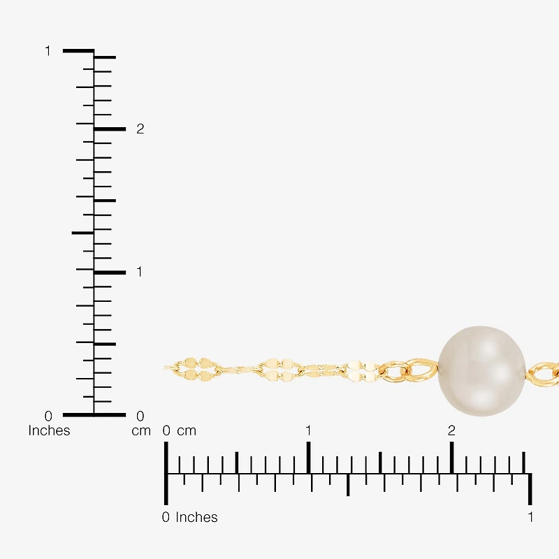 Limited Quantities! Womens White Cultured Freshwater Pearl 14K Gold 18 Inch Pendant Necklace