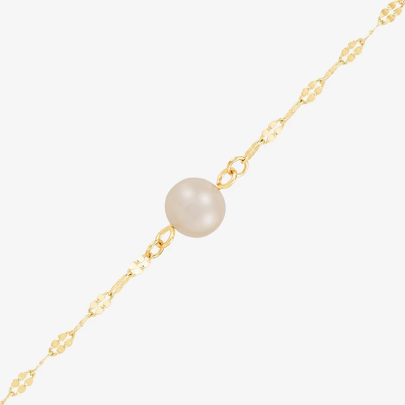 Limited Quantities! Womens White Cultured Freshwater Pearl 14K Gold 18 Inch Pendant Necklace