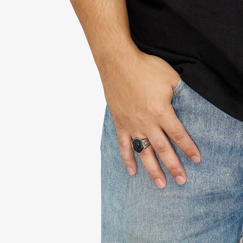 Limited Quantities! Mens Genuine Black Onyx Sterling Silver Fashion Ring
