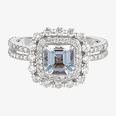 Limited Quantities! Womens 7/8 CT. T.W. Genuine Blue Aquamarine 14K Gold Cocktail Ring