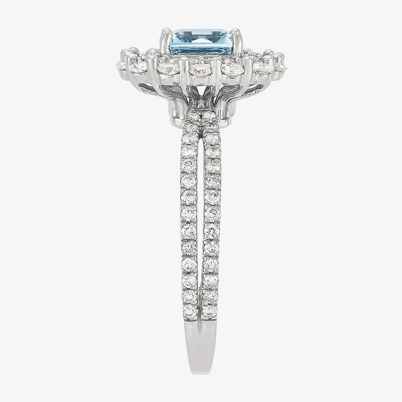 Limited Quantities! Womens 7/8 CT. T.W. Genuine Blue Aquamarine 14K Gold Cocktail Ring