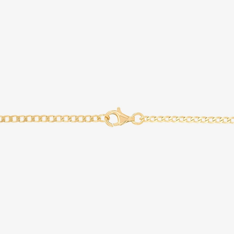 Womens Lab-Created Emerald 14K Gold Over Silver 18 Inch Curb Chain Necklace