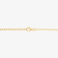 Womens Lab-Created Emerald 14K Gold Over Silver 18 Inch Curb Chain Necklace