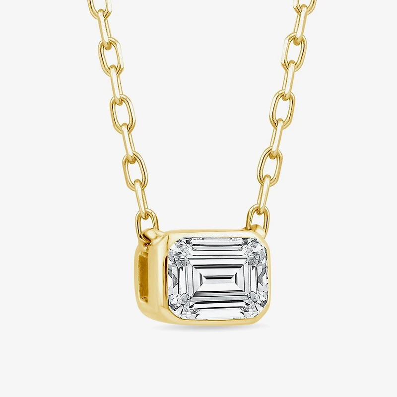 (F/Si1) Womens 1/3 CT. T.W. Lab Grown White Diamond 14K Gold Over Silver 18 Inch Pendant Necklace