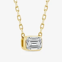 (F/Si1) Womens 1/3 CT. T.W. Lab Grown White Diamond 14K Gold Over Silver 18 Inch Pendant Necklace