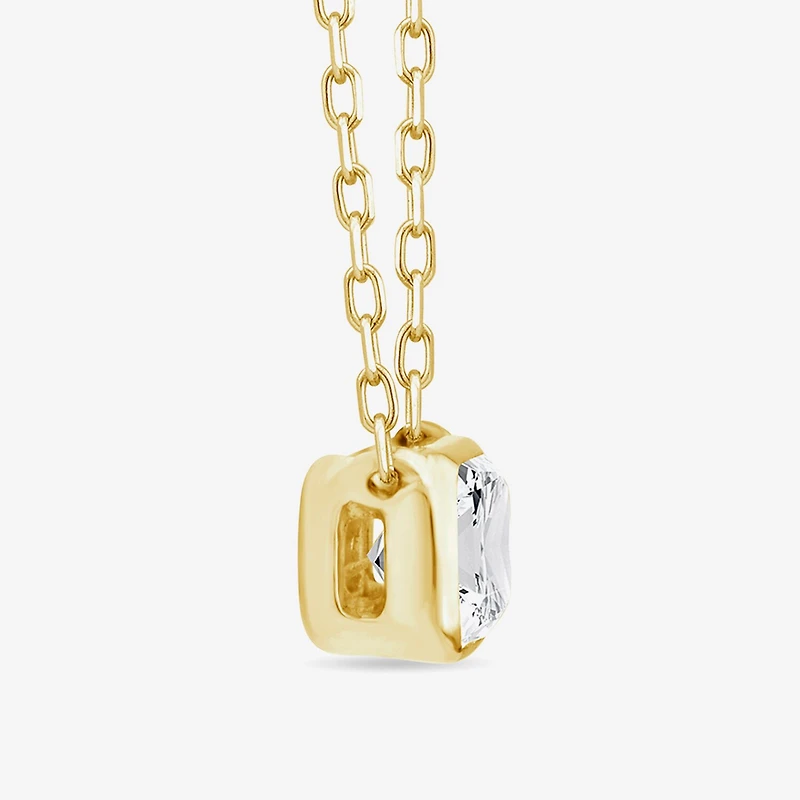 (F/Si1) Womens 1/3 CT. T.W. Lab Grown White Diamond 14K Gold Over Silver 18 Inch Pendant Necklace