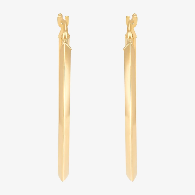 Made in Italy Womens 10K Gold 29.1mm Oval Hoop Earrings