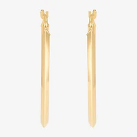 Made in Italy Womens 10K Gold 29.1mm Oval Hoop Earrings