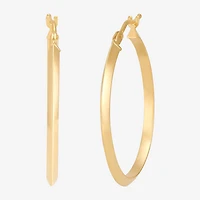Made in Italy Womens 10K Gold 29.1mm Oval Hoop Earrings