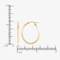 Made in Italy Womens 10K Gold 29.1mm Oval Hoop Earrings