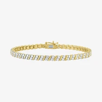 G-H / Si2-I1) Womens CT. T.W. Lab Grown White Diamond 14K Gold Over Silver Inch Tennis Bracelet