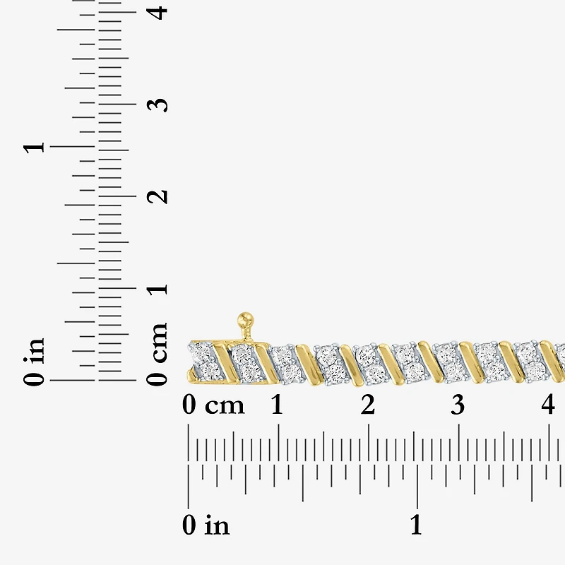 G-H / Si2-I1) Womens CT. T.W. Lab Grown White Diamond 14K Gold Over Silver Inch Tennis Bracelet