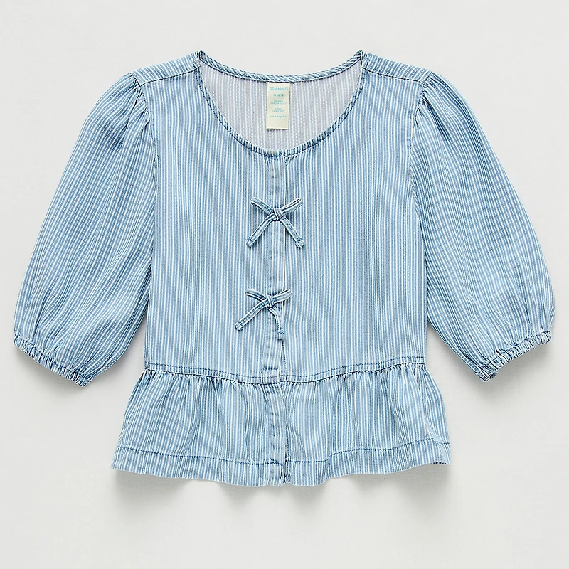 Thereabouts Little & Big Kid Girls Crew Neck 3/4 Sleeve Blouse