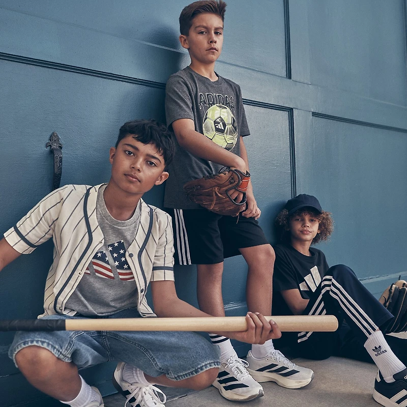 adidas Big Kid Boys Crew Neck Short Sleeve Regular Fit Graphic T-Shirt