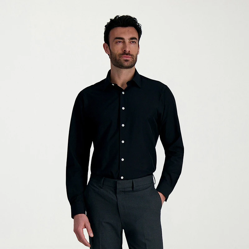 Haggar Smart Wash Mens Classic Fit Easy Care Long Sleeve Dress Shirt
