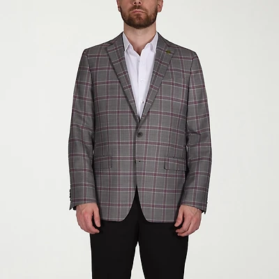 CRICKETEER™ Mens Plaid Stretch Fabric Regular Fit Sport Coat