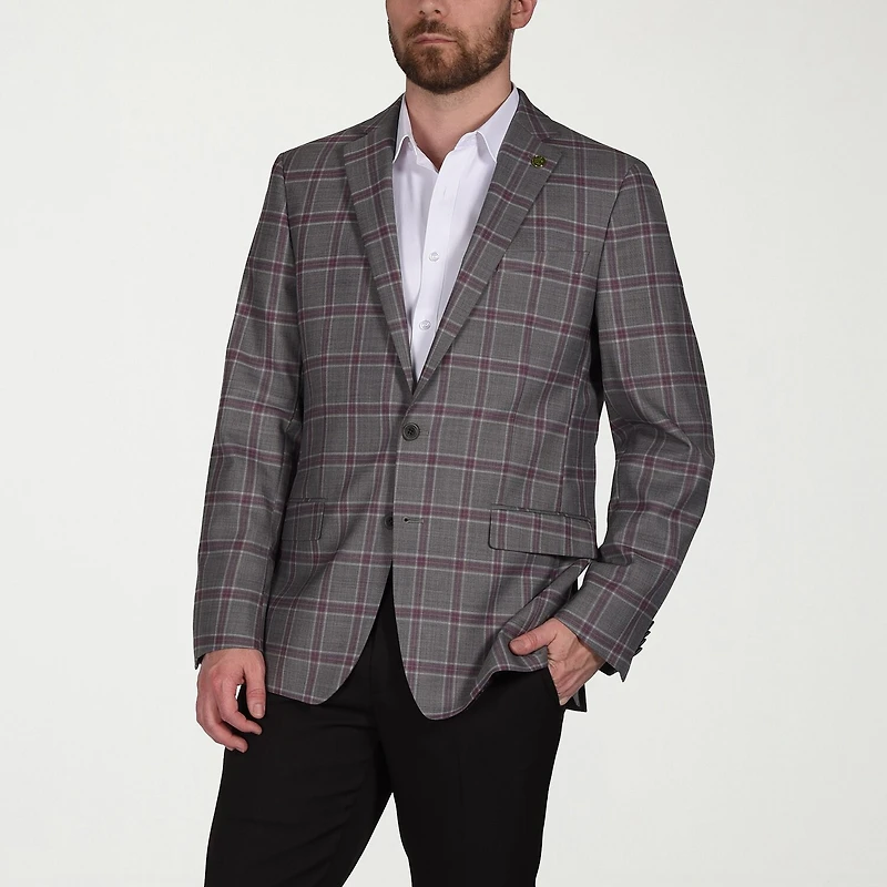 CRICKETEER™ Mens Plaid Stretch Fabric Regular Fit Sport Coat