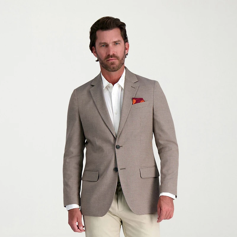 Haggar JMH Tailored Mini Dobby Mens Stretch Fabric Modern Fit Sport Coat
