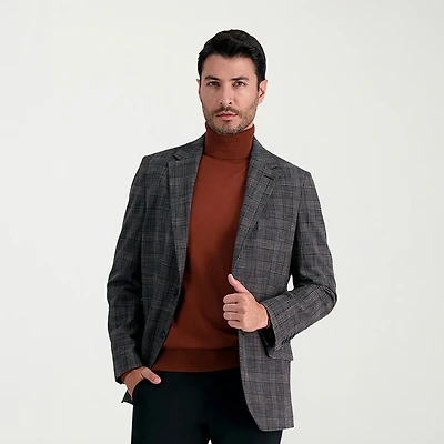 Haggar JMH Tailored Slub Glen Plaid Mens STRETCH FABRIC Modern Fit Sport Coat