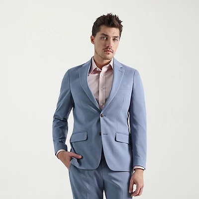 Haggar Smart Wash Tonal Plaid Mens Stretch Fabric Slim Fit Suit Jacket