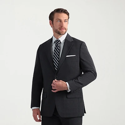 Haggar JMH Tailored Wool Windowpane Mens Stretch Fabric Modern Fit Suit Jacket