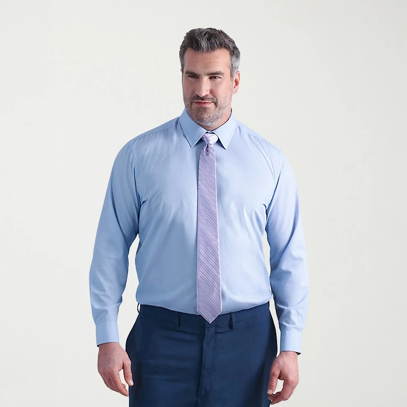 Haggar Smart Wash Big and Tall Mens Classic Fit Easy Care Long Sleeve Dress Shirt