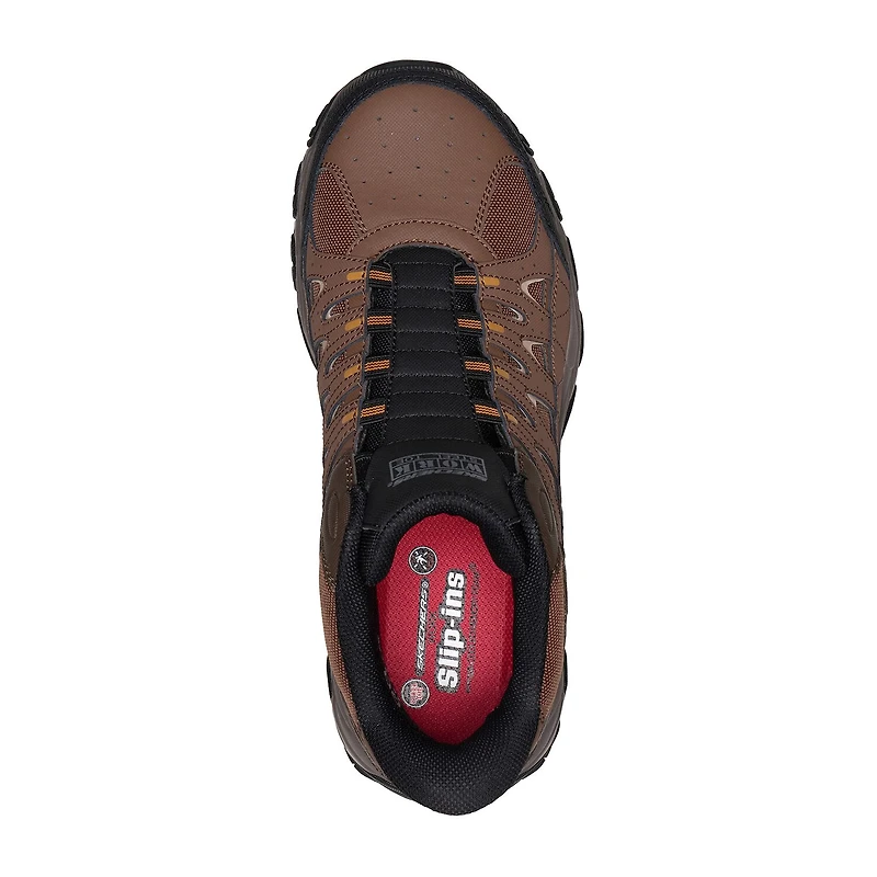 Skechers Hands Free Slip-Ins Afterburn Mens Round Steel Toe Work Shoes