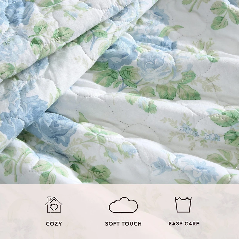 Laura Ashley Linley 3-pc. Floral Reversible Quilt Set