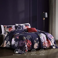 Bebejan Deep Purple Garden 5-pc. Midweight Reversible Comforter Set