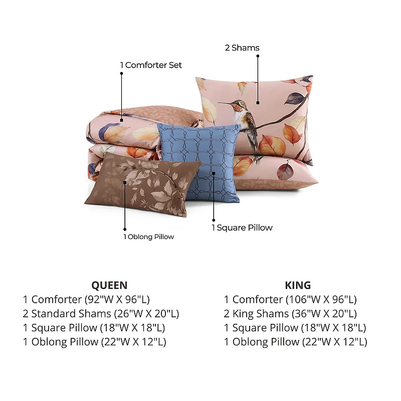 Bebejan Peachy Dogwood 5-pc. Midweight REVERSIBLE Comforter Set