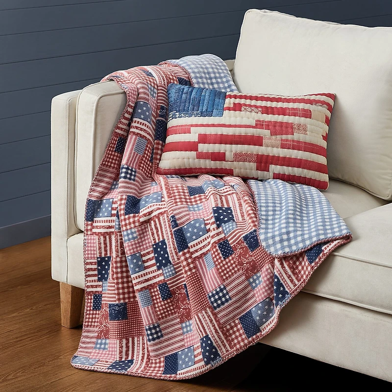 AMERICAN SPIRIT® Patchwork Flag Oblong Throw Pillow
