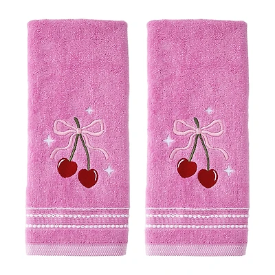Saturday Knight Cherry Hearts 2-pc. Hand Towel