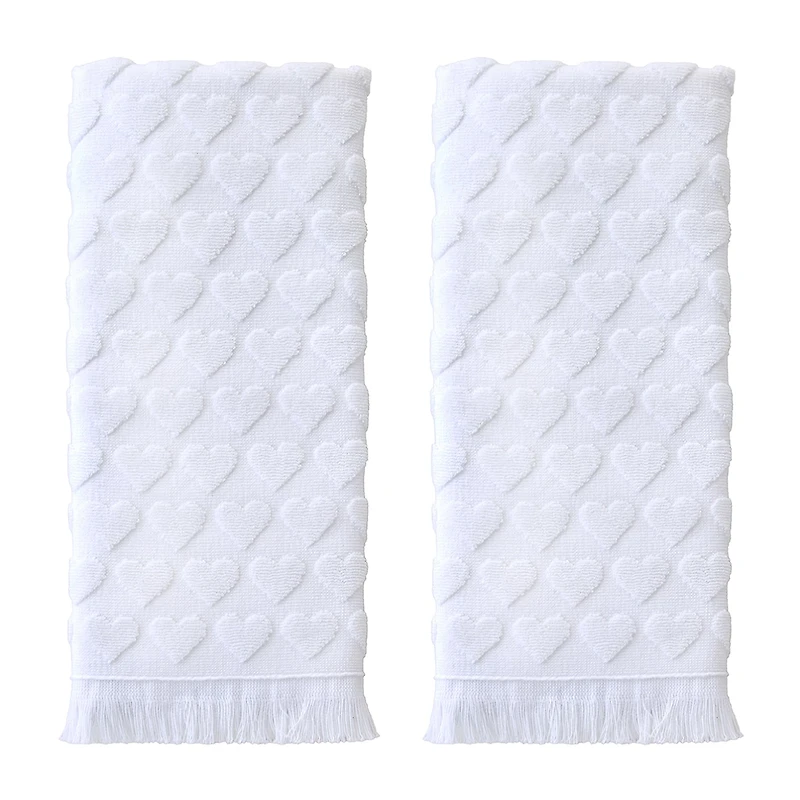 Saturday Knight Heart Jacquard 2-pc. Hand Towel