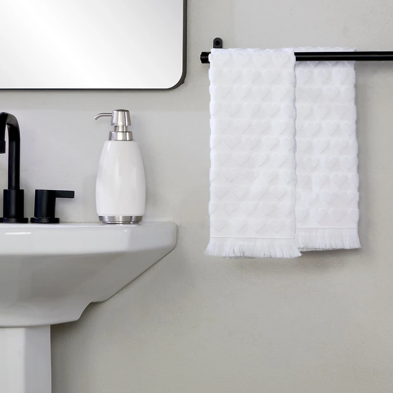 Saturday Knight Heart Jacquard 2-pc. Hand Towel