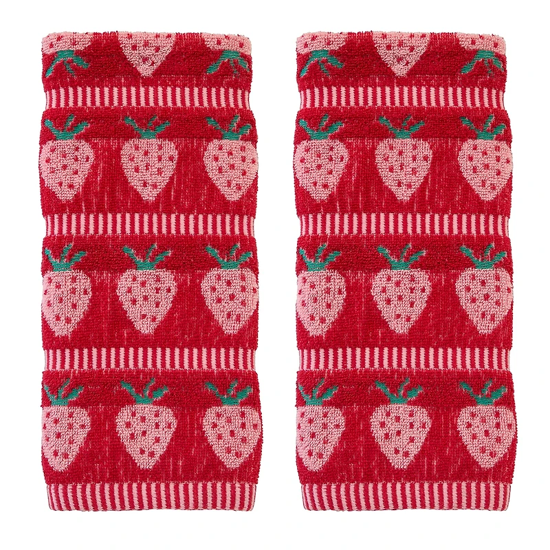 Saturday Knight Strawberry Jacquard 2-pc. Hand Towel