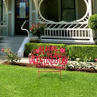 Glitzhome 24" Metal Happy Day Stake Valentines Day Yard Art
