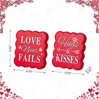 Glitzhome 6" Wooden Valentines Day Tabletop Decor