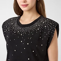 RM Rebecca Minkoff Womens Embellished T-Shirt Dress
