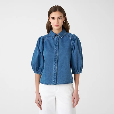 RM Rebecca Minkoff Womens Elbow Sleeve Blouse