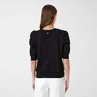RM Rebecca Minkoff Womens Round Neck Elbow Sleeve Blouse
