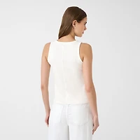 RM Rebecca Minkoff Womens Round Neck Studded Tank Top