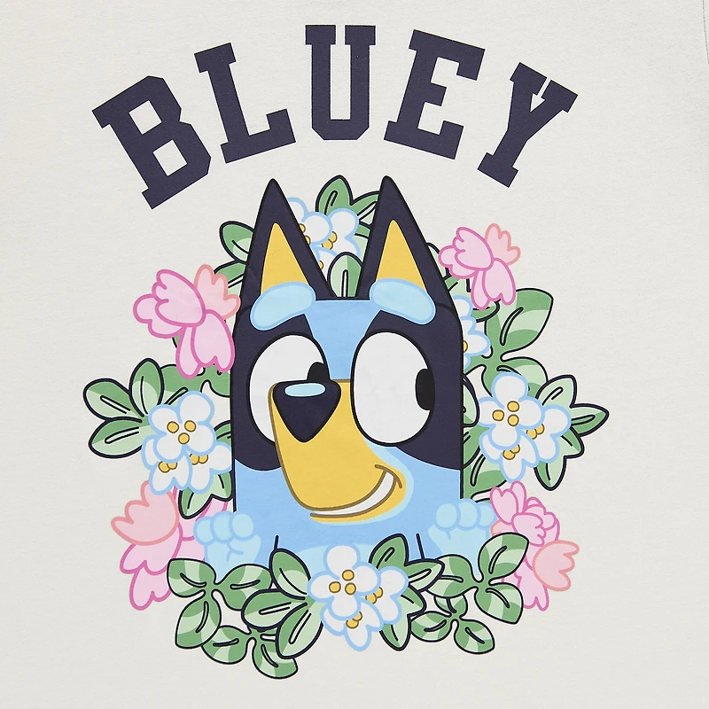 Bluey Boyfriend Tee Womens Juniors Crew Neck Short Sleeve Regular Fit Graphic T-Shirt