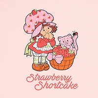 Womens Juniors Crew Neck Short Sleeve Regular Fit Strawberry Shortcake Graphic T-Shirt