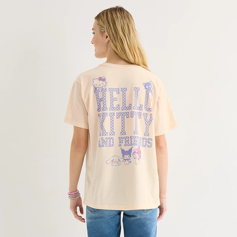 Womens Juniors Crew Neck Short Sleeve Regular Fit Hello Kitty Graphic T-Shirt