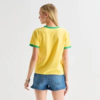 Brazil Baby Tee Womens Juniors Crew Neck Short Sleeve Regular Fit Graphic T-Shirt