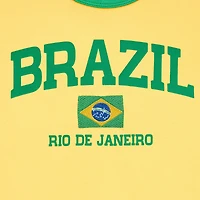 Brazil Baby Tee Womens Juniors Crew Neck Short Sleeve Regular Fit Graphic T-Shirt