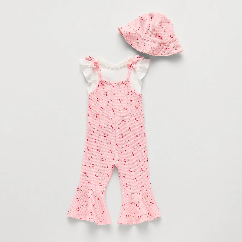 Btween Baby Girls 3-pc. Jumpsuit Set