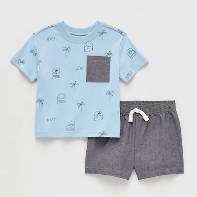 Okie Dokie Baby Boys 2-pc. Short Set