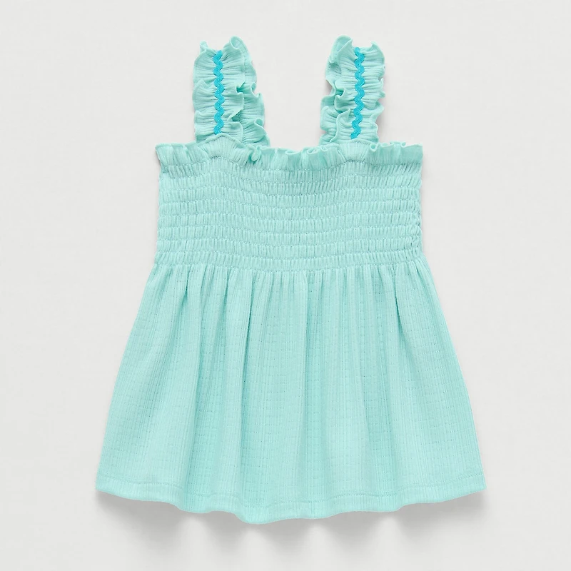 Okie Dokie Baby Girls Square Neck Sleeveless Tank Top