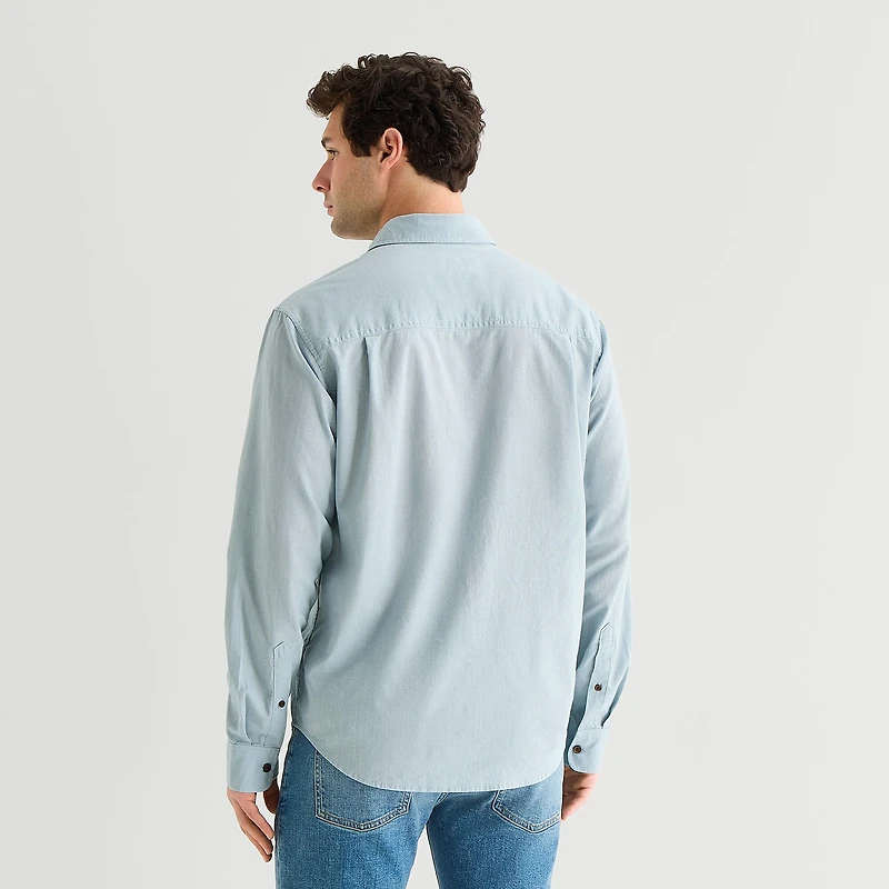 mutual weave Mens Long Sleeve Regular Fit Button-Down Shirt